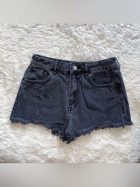 Pacsun high rise festival shorts black denim short women’s 26 distressed jean